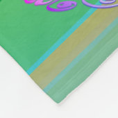 Monogramm Rose Herz Apricot aquamarin und Moss Fleecedecke (Ecke)