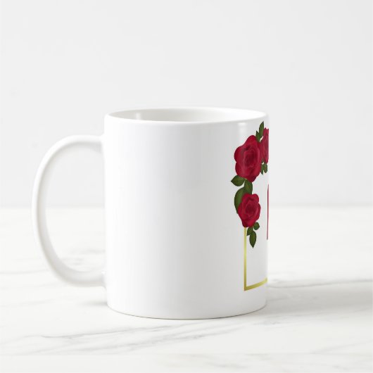 Monogramm-Rose Kaffeetasse (Links)