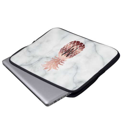 Monogramm-Rose Laptopschutzhülle (Vorne Knopf)