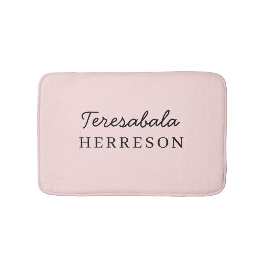 Monogramm Rosé Modern Minimalistisch Weiblich Badematte (Vorderseite)