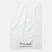 Monogramm Rosé Modern Minimalistisch Weiblich Geschirrtuch (Vertikal)