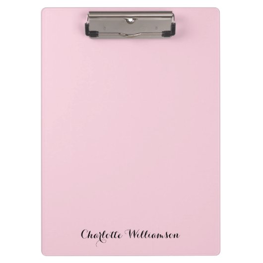 Monogramm Rosé | Modern Minimalistisch Weiblich Klemmbrett (Vorderseite)