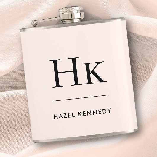 Monogramm Rosé personalisierte Hen Party Flachmann