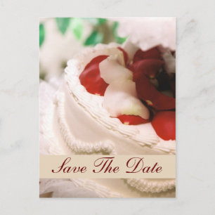 Monogramm Rose Petalkuchen Save the Date Postkarte