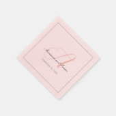 Monogramm-Rose Rosa, Blush und Dove Gray Serviette (Ecke)
