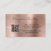 Monogramm Roségold QR Visitenkarte (Rückseite)