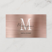 Monogramm Roségold QR Visitenkarte (Vorderseite)