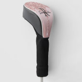 Monogramm-Roségold-Tropf-Glitter-Blush-Pink-Trendy Golf Headcover (angewinkelt)