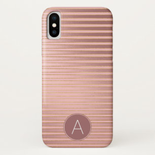 Monogramm-Rosen-Goldgestreiftes Muster mit Case-Mate iPhone Hülle