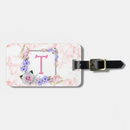 Monogramm Rosenmarmor Gepäckanhänger
