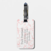 Monogramm Rosenmarmor Gepäckanhänger (Rückseite vertikal)