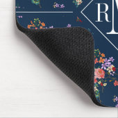Monogramm | Rosenstrauß Blumenmuster Mousepad (Ecke)