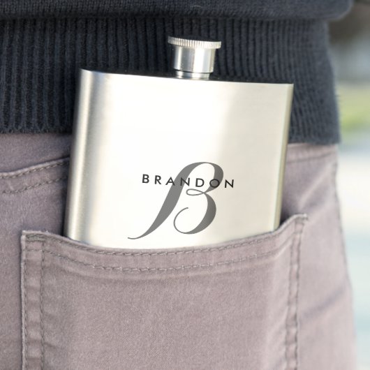 Monogramm rostfreier Stahlkolben für Männer Flachmann (Beispiel)