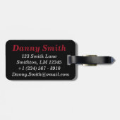 Monogramm (rot) gepäckanhänger (Rückseite horizontal)