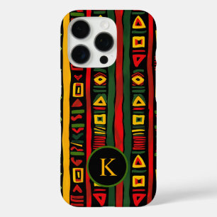 Monogramm Rot Grün Gelb Schwarz Black History Mont iPhone 16 Pro Hülle