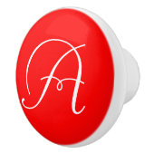 Monogramm Rot Keramikknauf (Rechts)