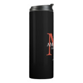 Monogramm Rot-Orange-Thermaltumbler Thermosbecher (Nach links gedreht)