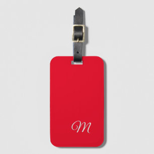 Monogramm Rot Schlicht Elegant Minimalistische Kal Gepäckanhänger