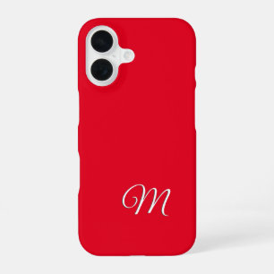 Monogramm Rot Schlicht Elegant Minimalistische Kal iPhone 16 Hülle