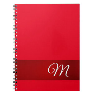Monogramm Rot Schlicht Elegant Minimalistische Kal Notizblock