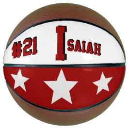 Monogramm Rot und Creme Basketball