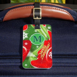 MONOGRAMM Rot und Grün Abstrakt Gepäckanhänger