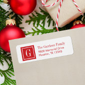 Monogramm Rot und Weiß Classic Square