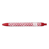 Monogramm-Rot-Valentinsherz-Muster Kugelschreiber (Vorderseite)