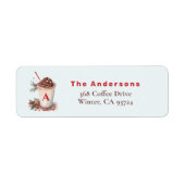Monogramm-Rot-Weihnachts-Urlaubs-Kaffee-Adresse (Vorne)