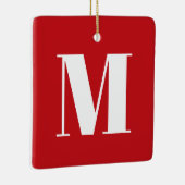 Monogramm Rot-Weiß-Brauch Erstweihnacht Keramikornament (Rechts)