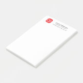 Monogramm Rot Weiß Professionell Schlicht Post-it Klebezettel (angewinkelt)