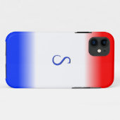 Monogramm Rot-Weiß und Blauer Streifen Case-Mate iPhone Hülle (Rückseite (Horizontal))