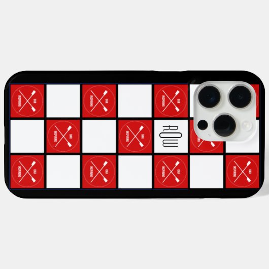 Monogramm rote Crossrohren Case-Mate iPhone Hülle (Rückseite (Horizontal))