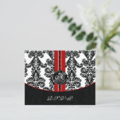 Monogramm rote Rsvp-Karten RSVP Karte (Stehend Vorderseite)