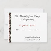 Monogramm rote Rsvp-Karten RSVP Karte (Rückseite)