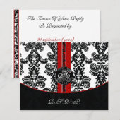 Monogramm rote Rsvp-Karten RSVP Karte (Vorne/Hinten)