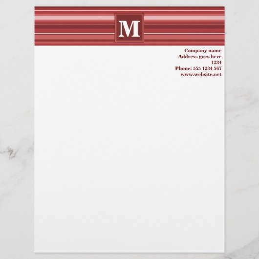 Monogramm rote Streifen Briefkopf (Vorderseite)