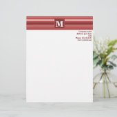 Monogramm rote Streifen Briefkopf (Stehend Vorderseite)