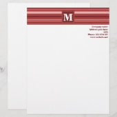Monogramm rote Streifen Briefkopf (Vorne/Hinten)