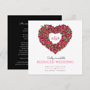 Monogramm rote Tulpen Herz reduzierte Hochzeit Ankündigung