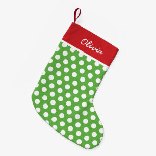Monogramm rote und grüne Feiertage Kleiner Weihnachtsstrumpf