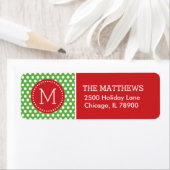 Monogramm rote und grüne Polka-Dots (Insitu)