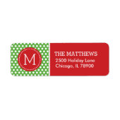 Monogramm rote und grüne Polka-Dots (Vorne)