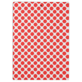 Monogramm rote und weiße große Polka-Punkte Klemmbrett (Rückseite)
