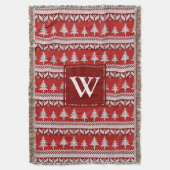 Monogramm - Rote und weiße Nordische Alpenstreben Decke (Vorderseite Vertikal)