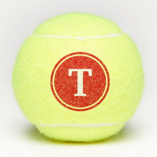 Monogramm Roter Dot Tennisbälle