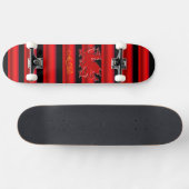 Monogramm Roter Drache, rot-metallischer Effekt St Skateboard (Horizontal)