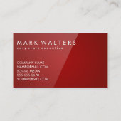 Monogramm | Roter Glanz Visitenkarte (Rückseite)