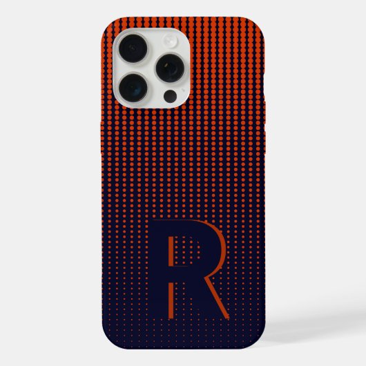 Monogramm Roter Halftone Moderner Anfangsbuchstabe iPhone Hülle (Rückseite)