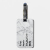 Monogramm-roter, schwarzer und grauer Marmor Gepäckanhänger (Rückseite vertikal)